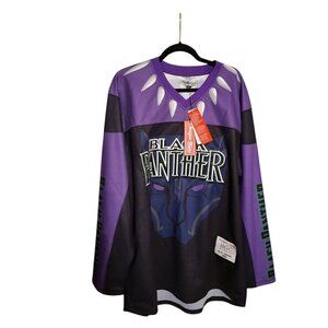 Black Panther Marvel Comics Men's Headgear Classics Embroidered Hockey Jersey